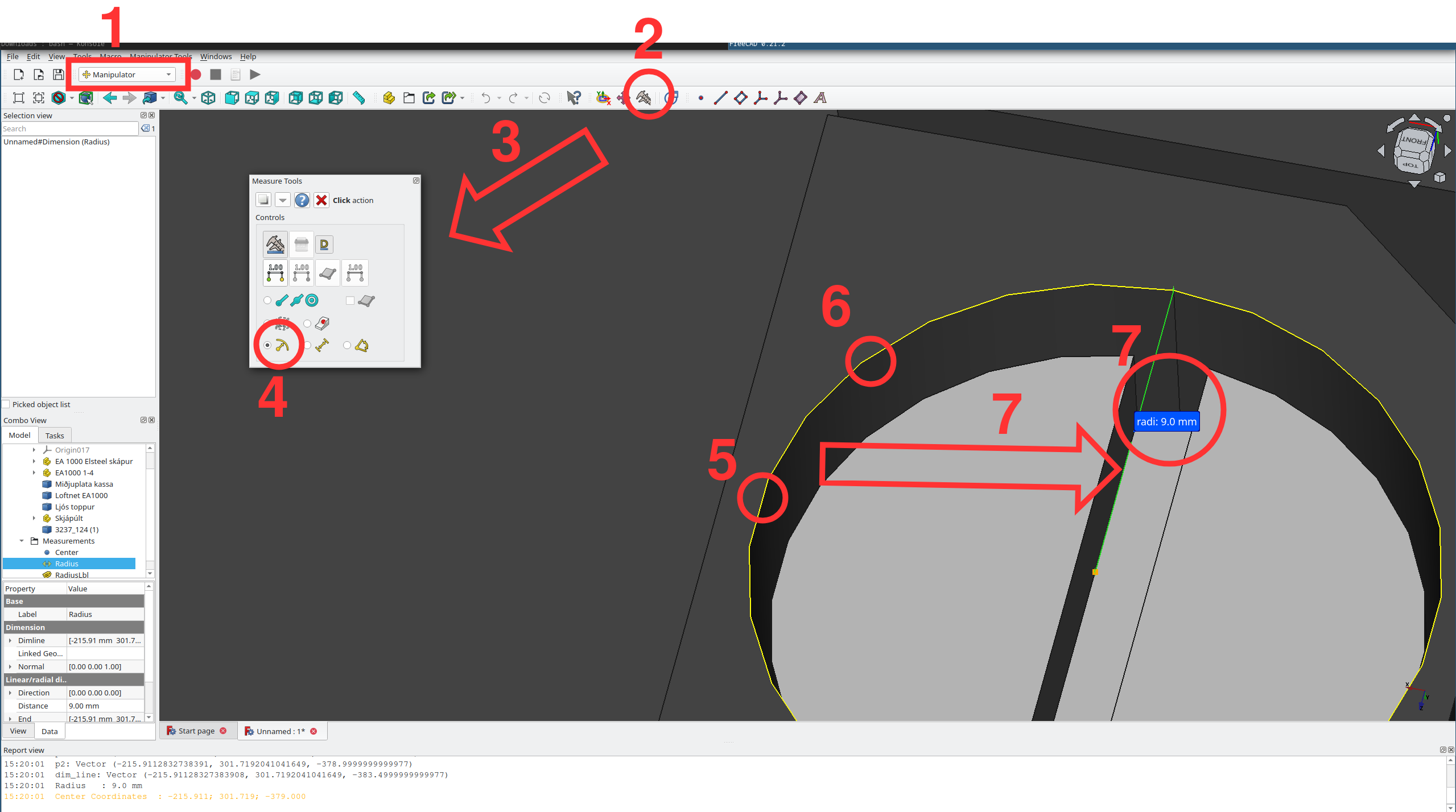 How to measure a circular shape